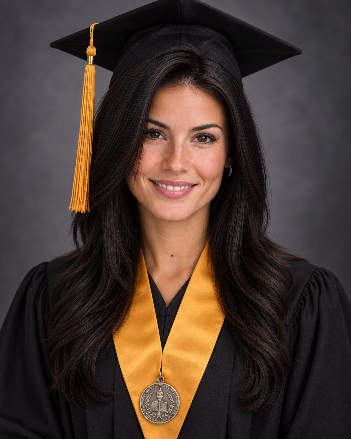 Golden Achievement Graduation Portrait