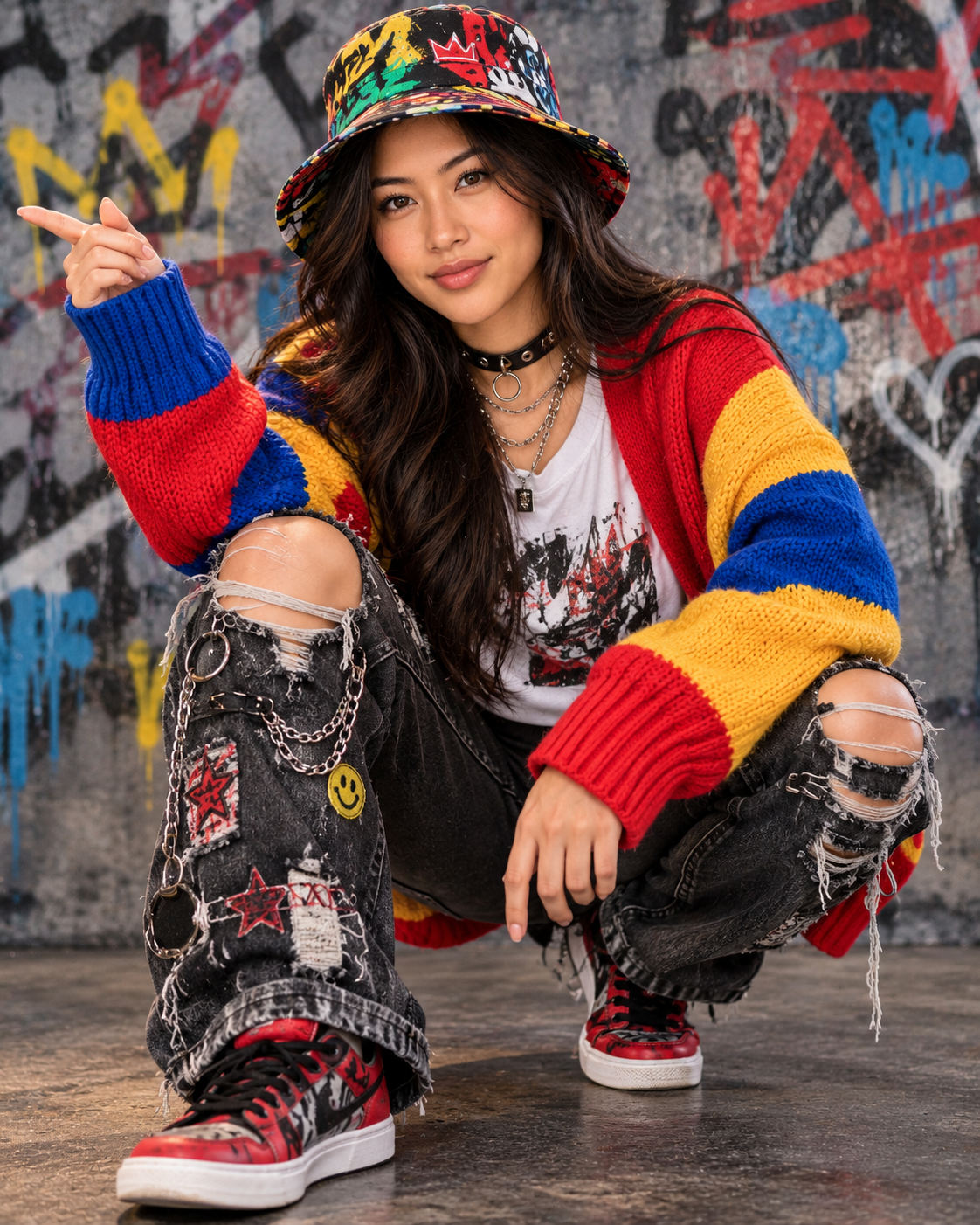 Graffiti Rebel: Urban Streetwear Portrait