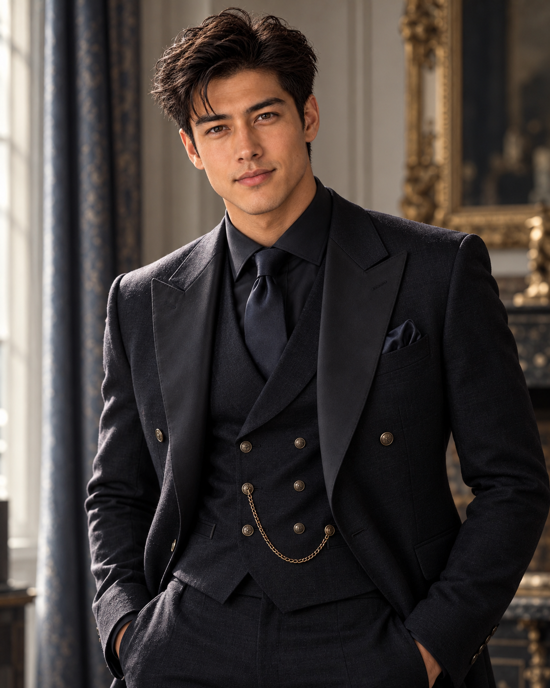 Midnight Elegance Fashion Portrait