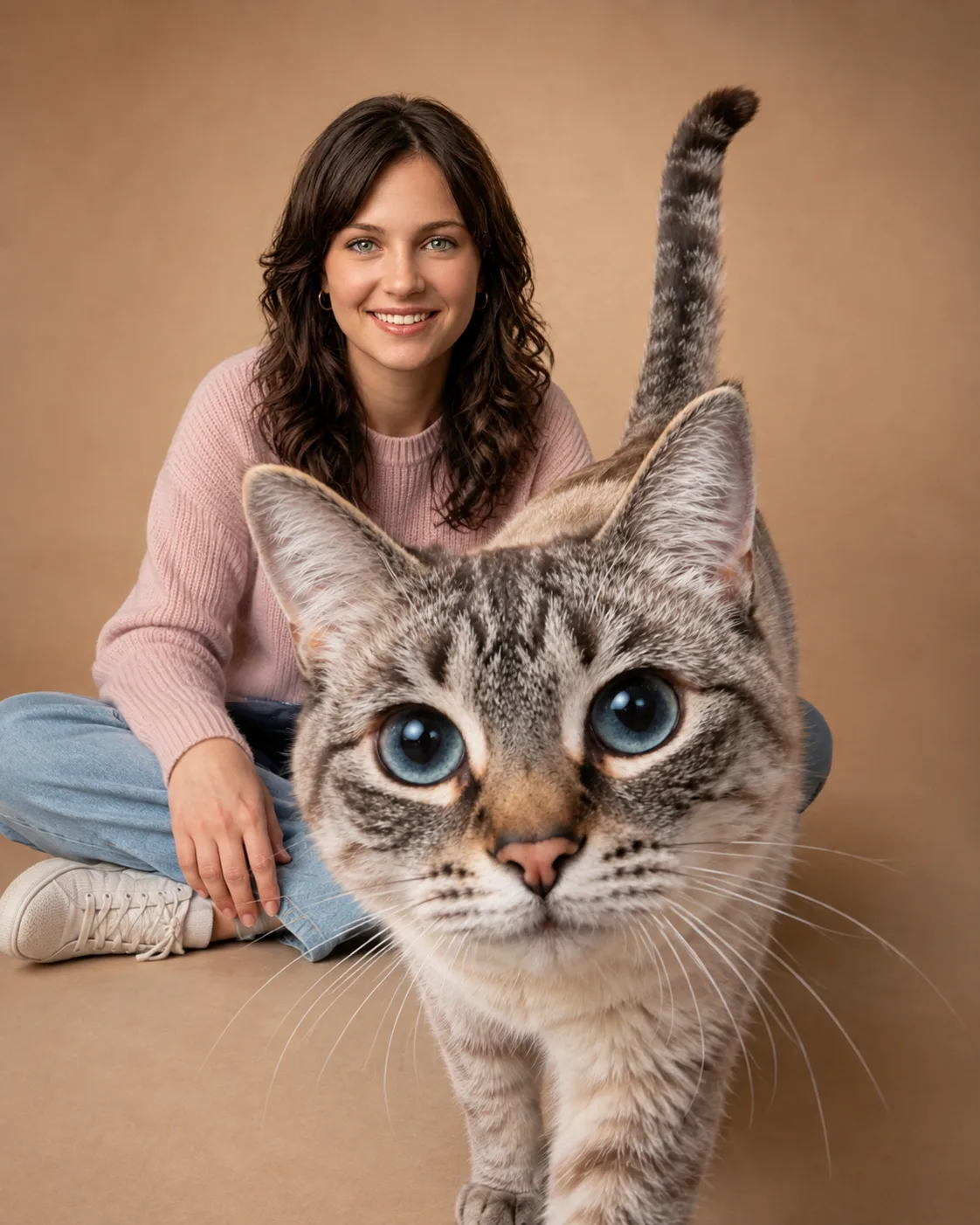 A cat portrait of a curious cat