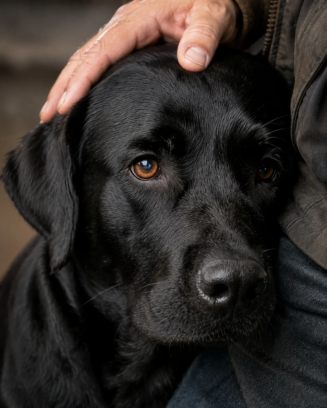 A dog giving owner love